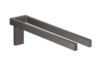 AX Universal Rectangular Wieszak na ręczniki, 2-ramienny, Czarny Chrom Szczotkowany