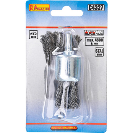 SZCZOTKA DO WIERT. PĘDZELKOWA 25 MM DRUT SKRĘTNY