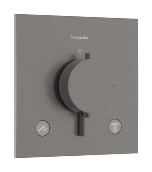 HG Ecostat Comfort E Bateria termostatyczna do 2 odbiorników, podtynkowa, Czarny Chrom Szczotkowany