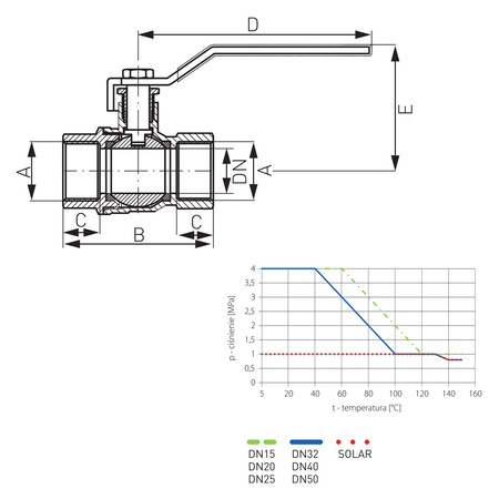 Redukcja mosiężna 1 1/2" x 1/2", żółta