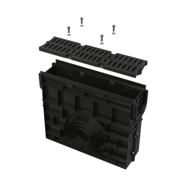 Odwodnienie zewnętrzne studzienka dla AVZ104 z obramowaniem z tworzywa, ruszt z tworzywa, A15