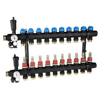 ProCalida EF1 na 10 obiegów grzewczych, rotametry 0,2 ÷ 1,6 l/min, G1"