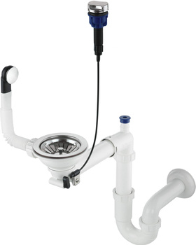 Syfon do zlewozmywaka granitowego 1-komorowego - Space-Saver stal ZXY 9972