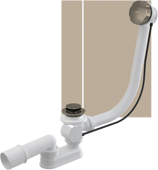 Syfon wannowy, korek automatyczny, NICKEL-mat szczotkowany