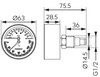 Termomanometr 63 mm 1-2" axialny 0-6 bar, 0-120°C