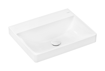 HG Xelu Q Umywalka wpuszczana w blat 600/480, szlifowana bez otworu na baterię, bez przelewu, SmartClean, Biały
