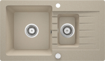 Zlewozmywak granitowy 1.5-komorowy z ociekaczem piasek stal ZQZ 7513