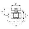 Zawór kulowy GW-GW z motylkiem, 1-2", F-Power