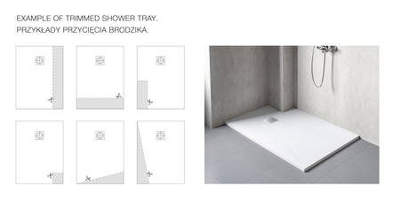 Stone Tray - Brodzik kompozytowy "F" Ciemnoszary 90x90x2,5