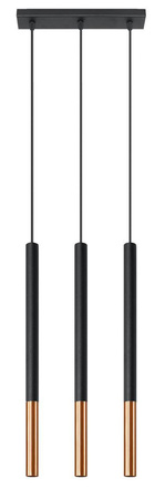 Lampa wisząca MOZAICA 3L czarny/miedź