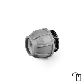 PN10 Zaślepka do rur PE 25mm - metka