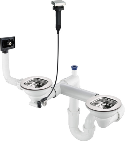 Syfon do zlewozmywaka stalowego 1.5- i 2-komorowego stal ZXY 9920
