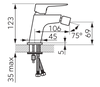 VITTO VL bidetowa, korek automatyczny z tworzywa, czarno / złota
