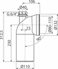 Przyłącze do stojącej miski WC, kolano 90° z przyłączem DN 40, DN 110, długość 230 mm, PP, białe
