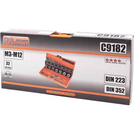 ZESTAW GWINT.I NARZ.M3-M12 32EL. DIN352