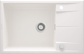 Zlewozmywak granitowy 1-komorowy z ociekaczem alabaster stal ZQE A11B