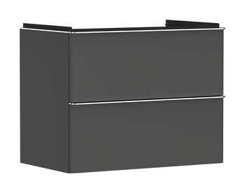 HG Xelu Q Szafka pod umywalkę wiszącą z 2 szufladami 780/475, Szary Diament Matowy, Kolor uchwytów: Chrom