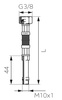 Wąż przyłączeniowy do baterii L-50 cm M10 x 3-8 długi