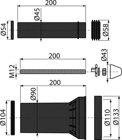 Przycisk kompletny chrom (A05)