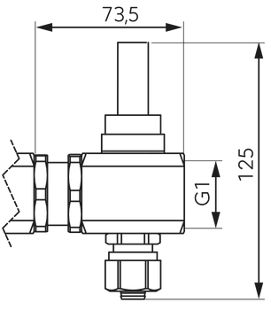 Zestaw przedłużający 1" do rozdzielacza, z przepływomierzem