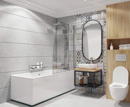 Zestaw WC podtynkowy 6 w 1 biały chrom CDES6ZPW