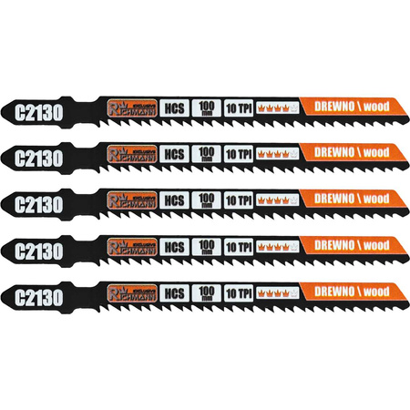 BRZESZCZOT DO WYRZ. DREWNO "T" HCS 100MM,10 TPI,CZYSTE CIĘCIE,ODWR. ZĄB (T101BR) 5 SZT/OPAK.