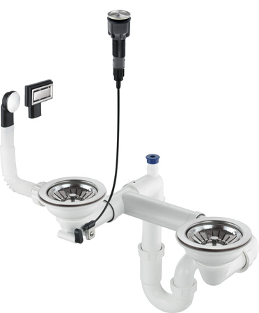 Syfon do zlewozmywaka granitowego 1.5- i 2-komorowego - Space-Saver stal ZXY 9983