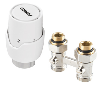 Zestaw termostatyczny prosty do grzejników dolnozasilanych z głowicą GT20