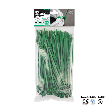 Taśma kablowa rozpinana 4,8 x 380mm GREEN