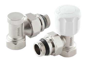 Zestaw zaworów grzejnikowych kątowych 1/2"