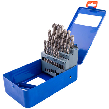 WIERTŁA DO METALU 1-13 MM 25 ELEM. METALOWE PUDEŁKO