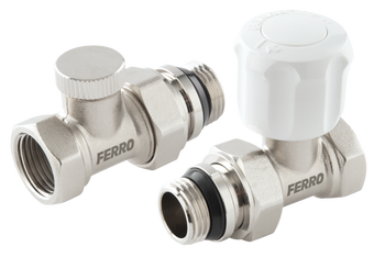 Zestaw zaworów grzejnikowych prostych 1/2"