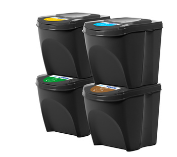 Kosze do segregacji śmieci Noveen GSB254 25l. 4 szt