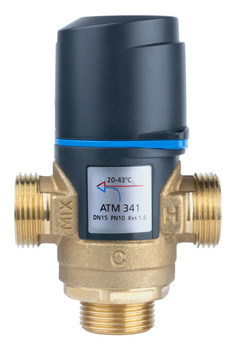 Termostatyczny zawór mieszający ATM 341, DN15, G3/4", 20÷43°C, Kvs 1,6 m3/h