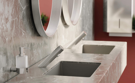 Bateria umywalkowa bezdotykowa bez regulacji temperatury - 4xAA stal BQR F28R