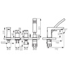 ALGEO SQUARE bateria wannowa 4-otworowa z zestawem natryskowym, chrom