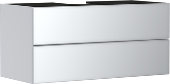 HG Xevolos E Szafka pod szlifowaną umywalkę wpuszczaną w blat/nablatową z 2 szufladami 1180/550, Biały Matowy, Kolor frontu: Biały Metaliczny