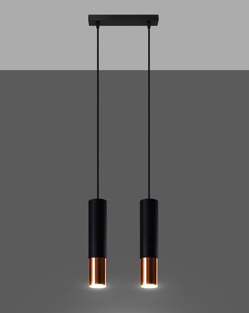 Lampa wisząca LOOPEZ 2 czarny/miedź