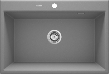 Zlewozmywak granitowy 1-komorowy szary metalik stal ZQE S103