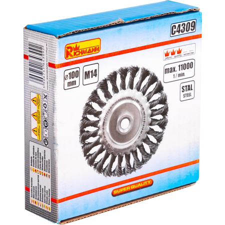 SZCZOTKA DO SZLIF. TARCZOWA 100 MM DRUT SKRĘTNY