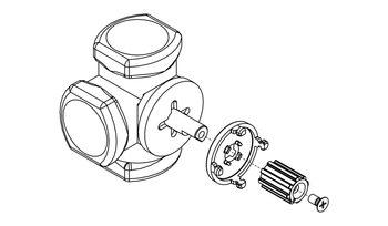 Adapter do siłowników ARM ProClick na zawory: Danfoss HRB, HRE, HFE