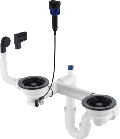 Syfon do zlewozmywaka granitowego 1.5- i 2-komorowego - Space-Saver nero ZXY N973