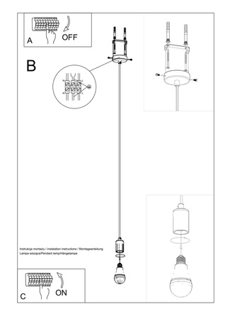 Lampa wisząca EDISON czarna