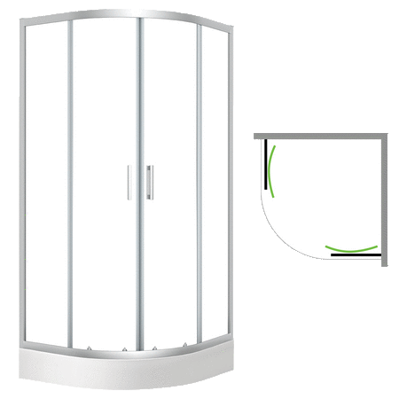 Desna - kabina natryskowa półokrągła z brodzikiem 90x90 cm