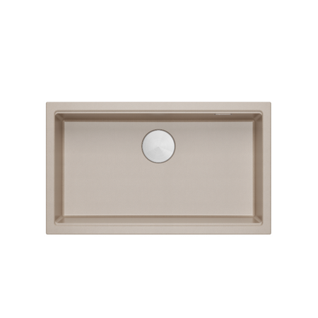 LOGAN 110 GraniteQ zlewozmywak pearl beige 76x45x23,5 cm 1-komorowy pod/ z syfonem stal+ PATELNIA WOK
