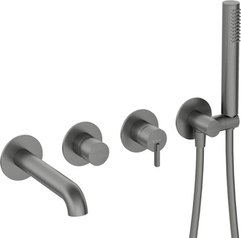 Bateria wannowa 4-otworowa podtynkowa stała titanium Silia BQS D18P