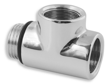 Trójnik do montażu grzałki w  grzejniku łazienkowym 1-2" chromowany