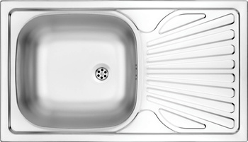 Zlewozmywak stalowy 1-komorowy z ociekaczem dekor stal ZMU 3110