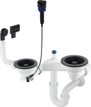 Syfon do zlewozmywaka granitowego 1.5- i 2-komorowego - Space-Saver nero ZXY N973