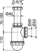 Półsyfon do zlewu z nakrętką 6/4